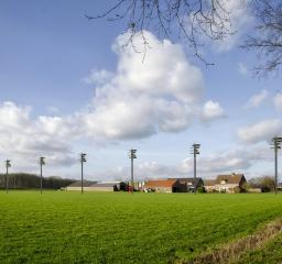 Torque wind turbines at agriculture farm
