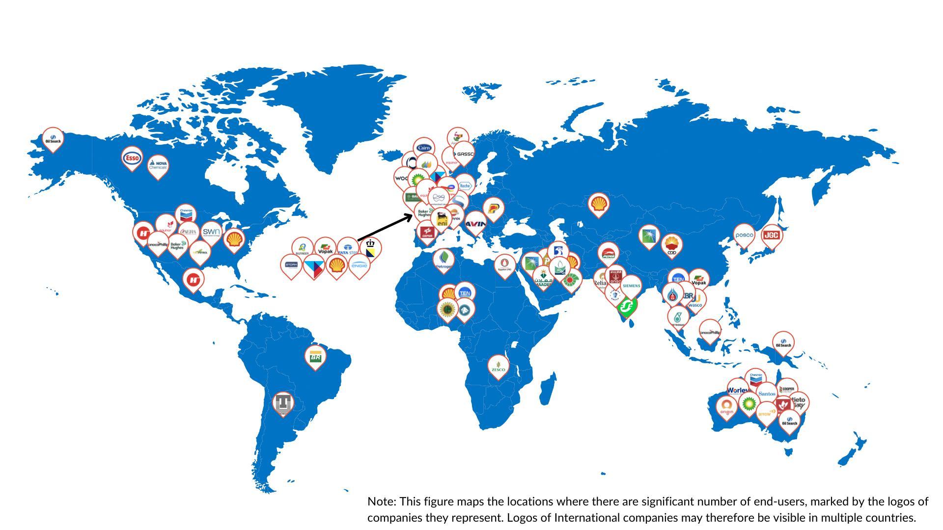 Clients in a global map
